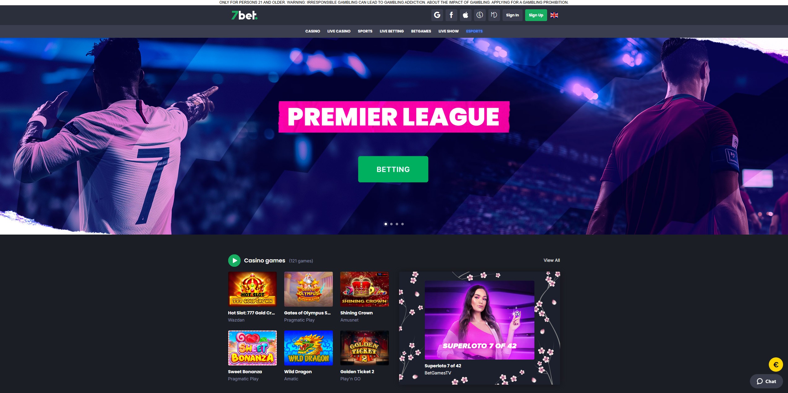 7BET Casino screenshot 1