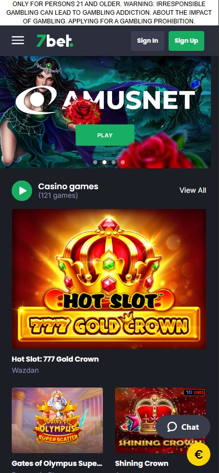 7BET Casino mobile home