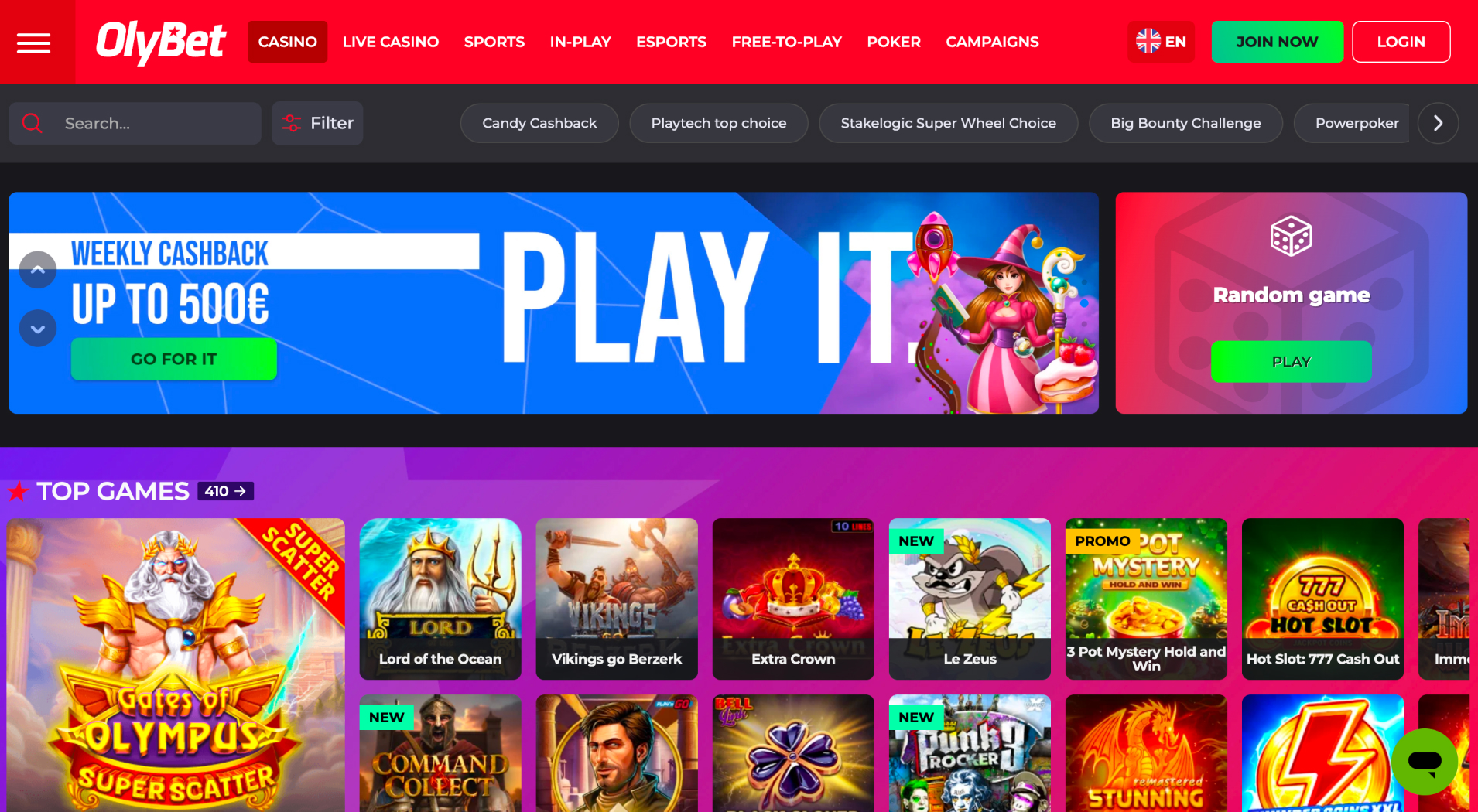 OlyBet Casino screenshot 1
