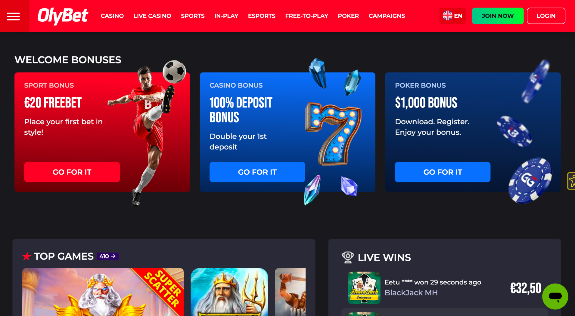 OlyBet Casino screenshot 2
