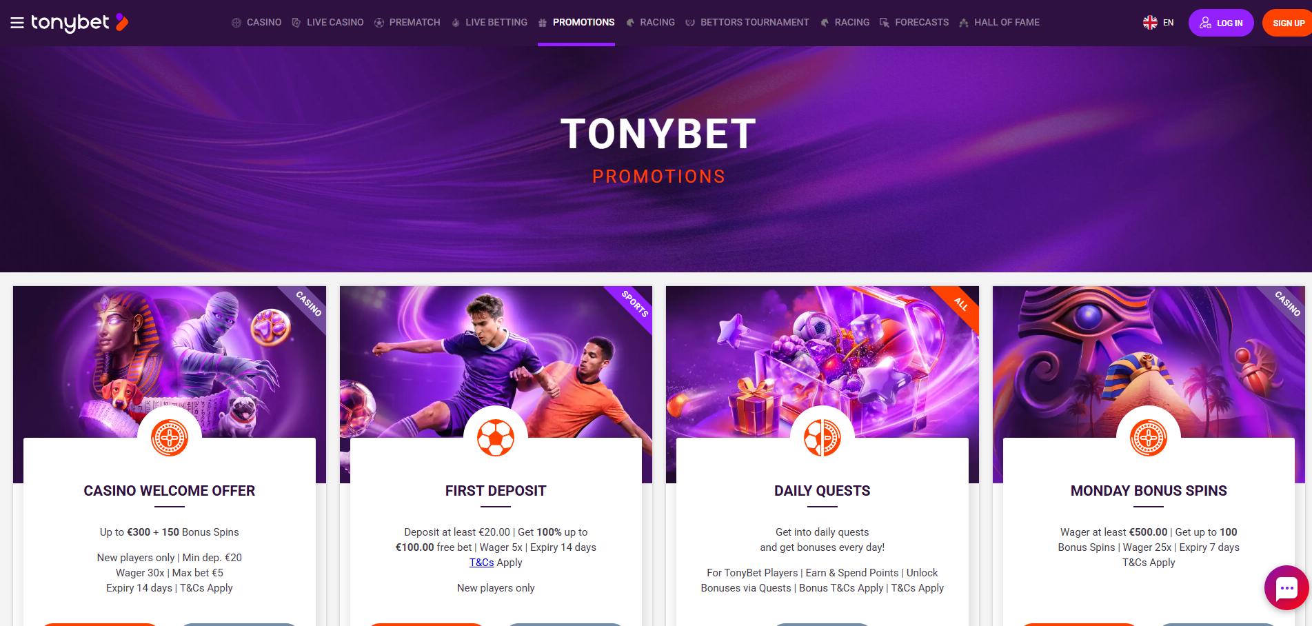 Tonybet Casino screenshot 3