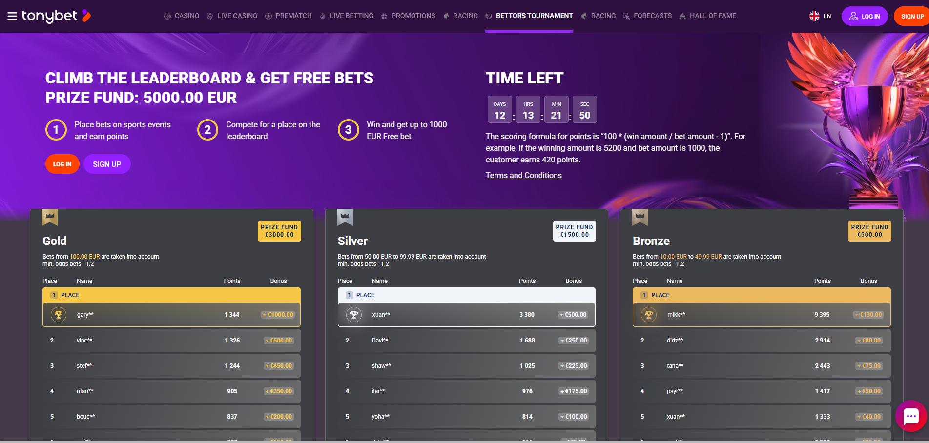 Tonybet Casino screenshot 5