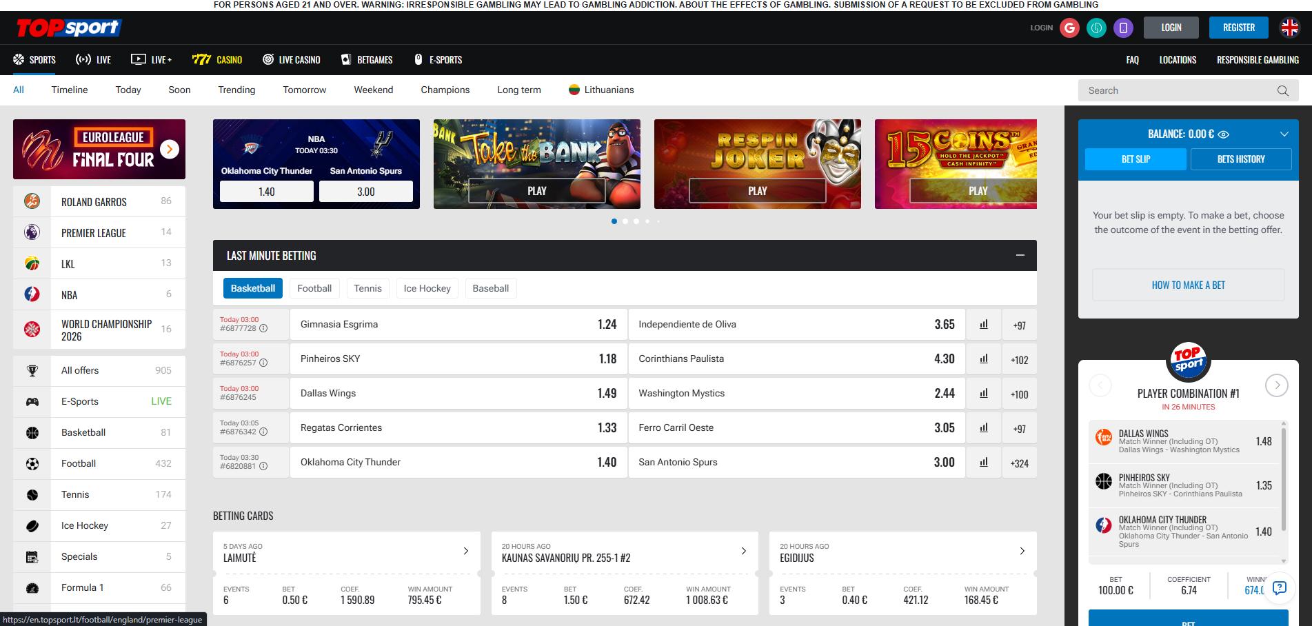 TopSport Casino screenshot 3