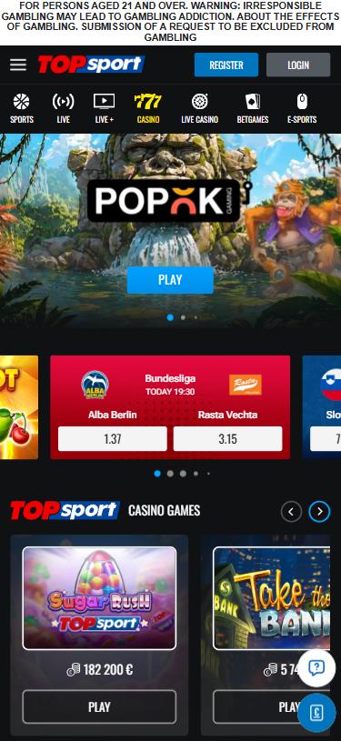 TopSport Casino mobile home