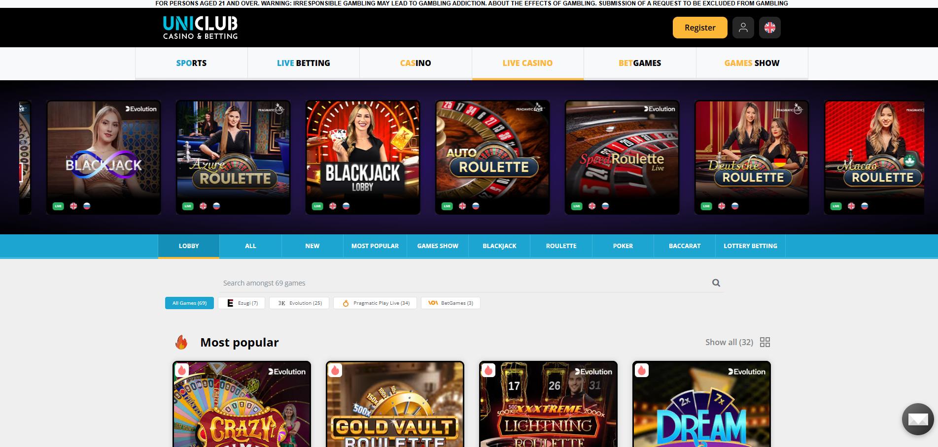 Uniclub Casino screenshot 3