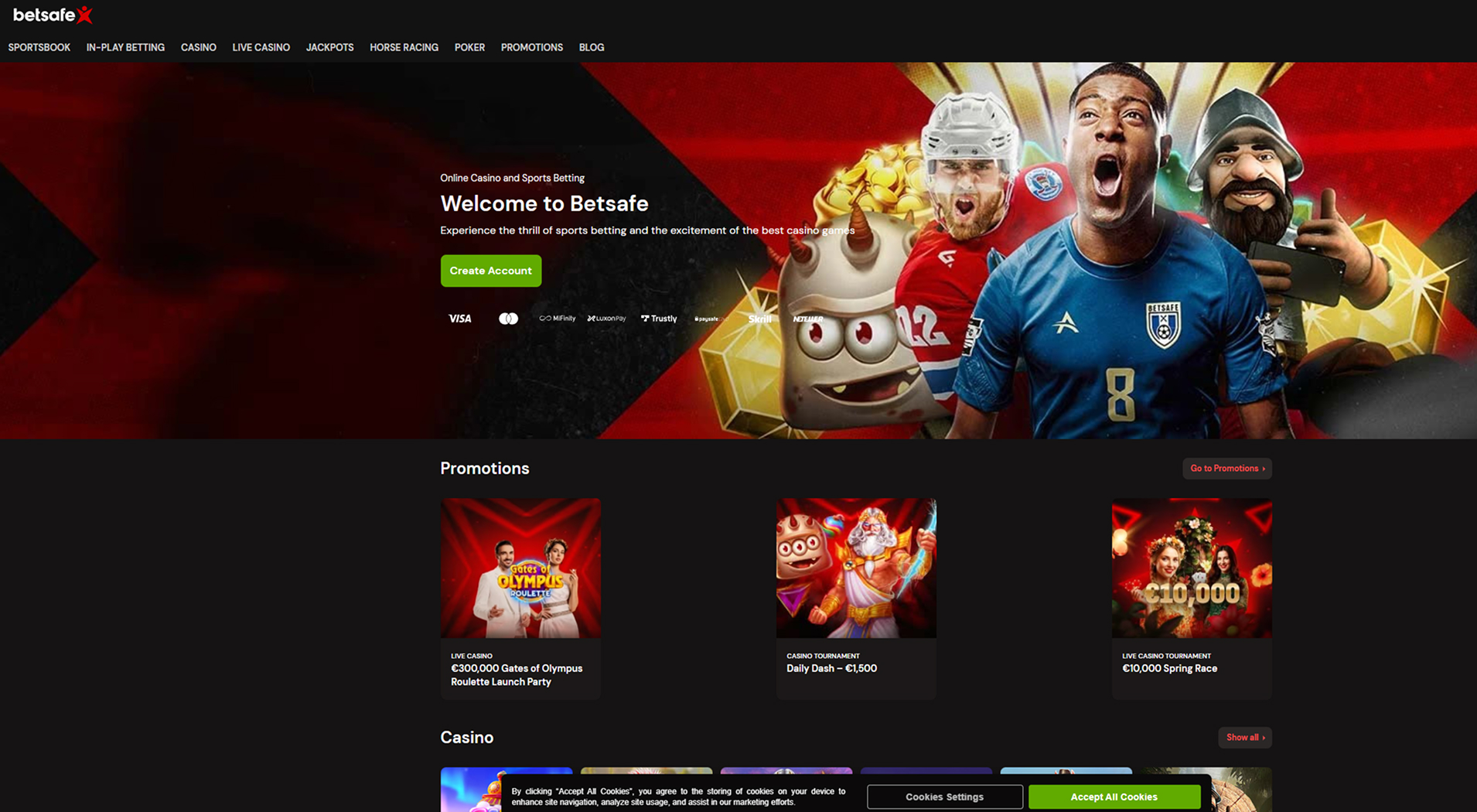 3. Betsafe kazino- stipri internetinė kazino vertė