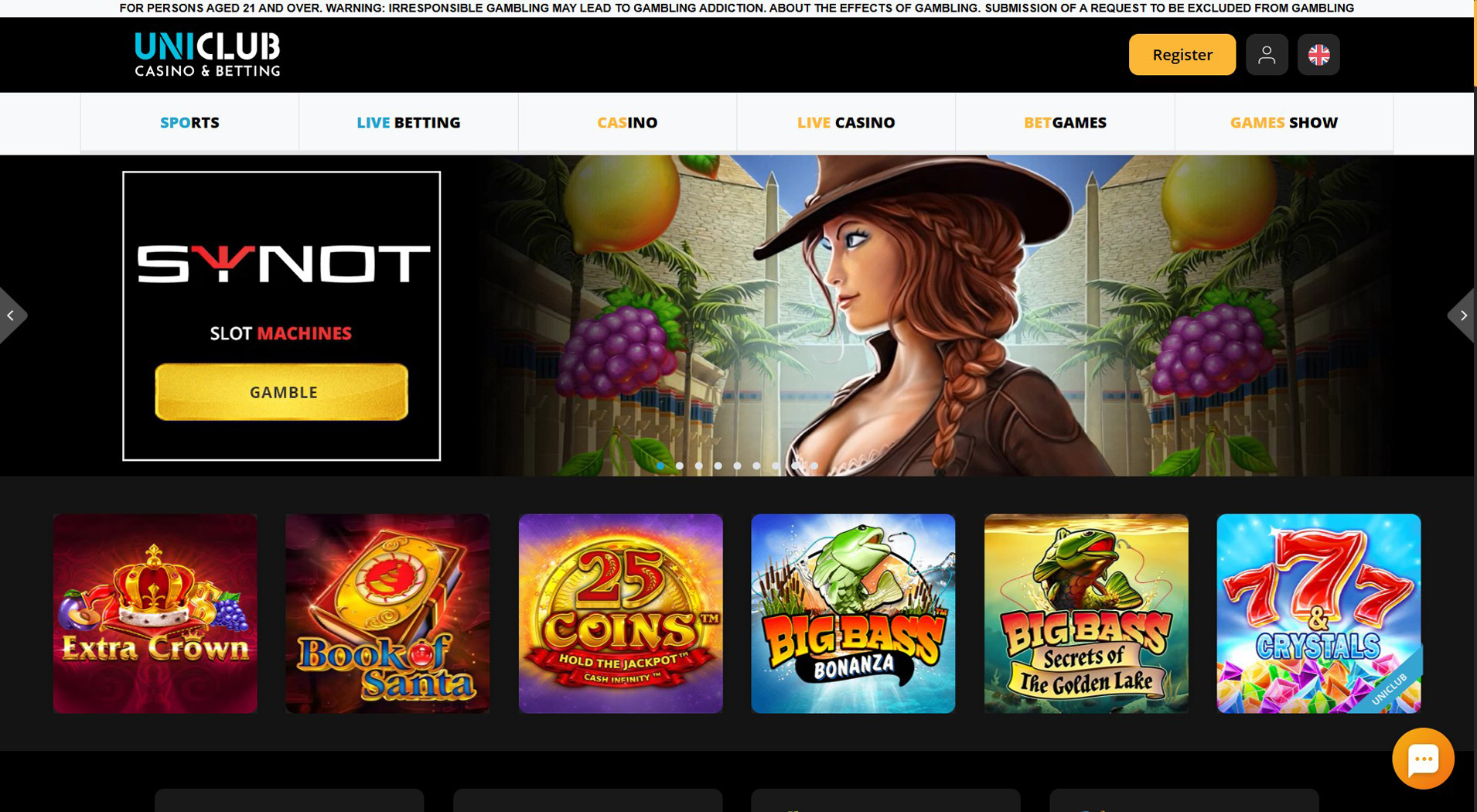 6. Uniclub kazino- greitos internetinės kazino išmokos